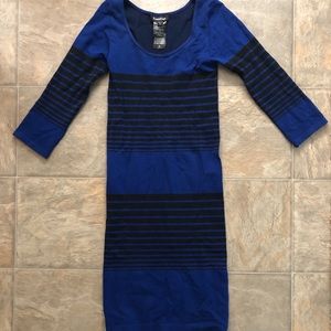 Bebe Striped Blue Bandage Dress